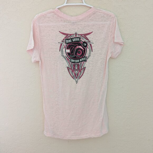 Vintage Daytona Bike Week 2011 70th Pink Short Sleeved T Shirt Size 2XL NWT Y2K - Picture 6 of 6